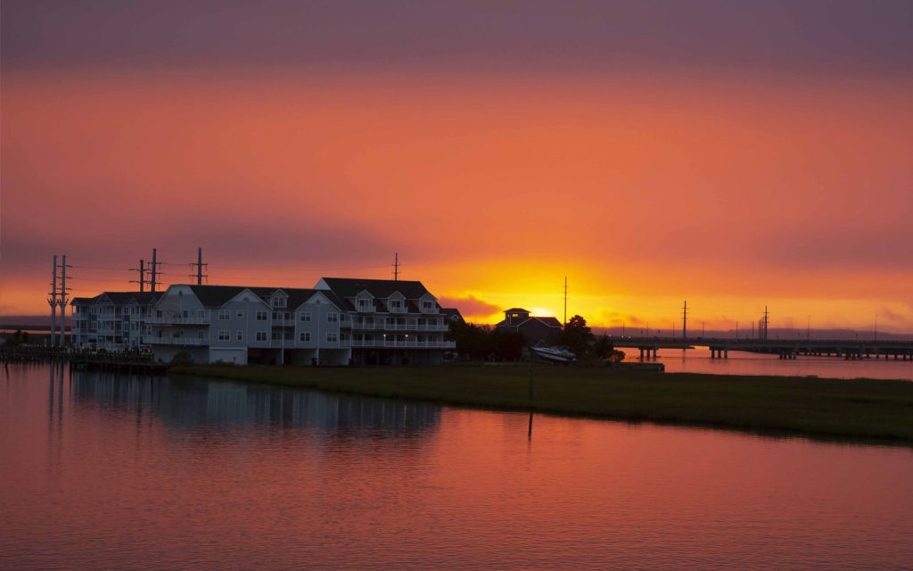 Chincoteague Island, Virginia, sunset over the water