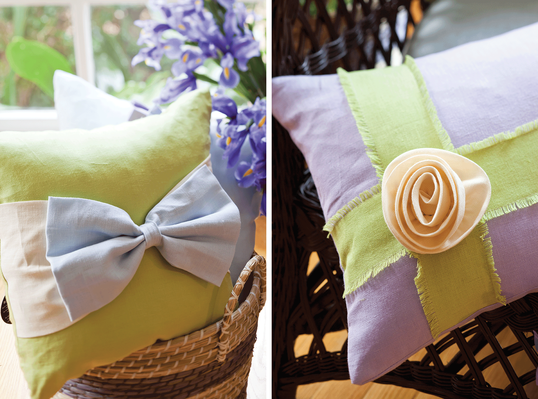 Bow and Rosette Pillow