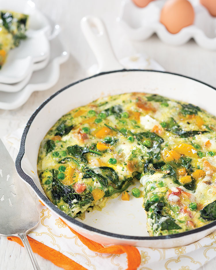 Egg Dishes, Fennel Spinach and Goat Cheese Frittata