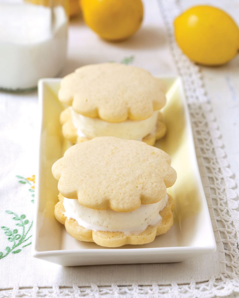 Lemon-buttermilk ice cream sandwiches