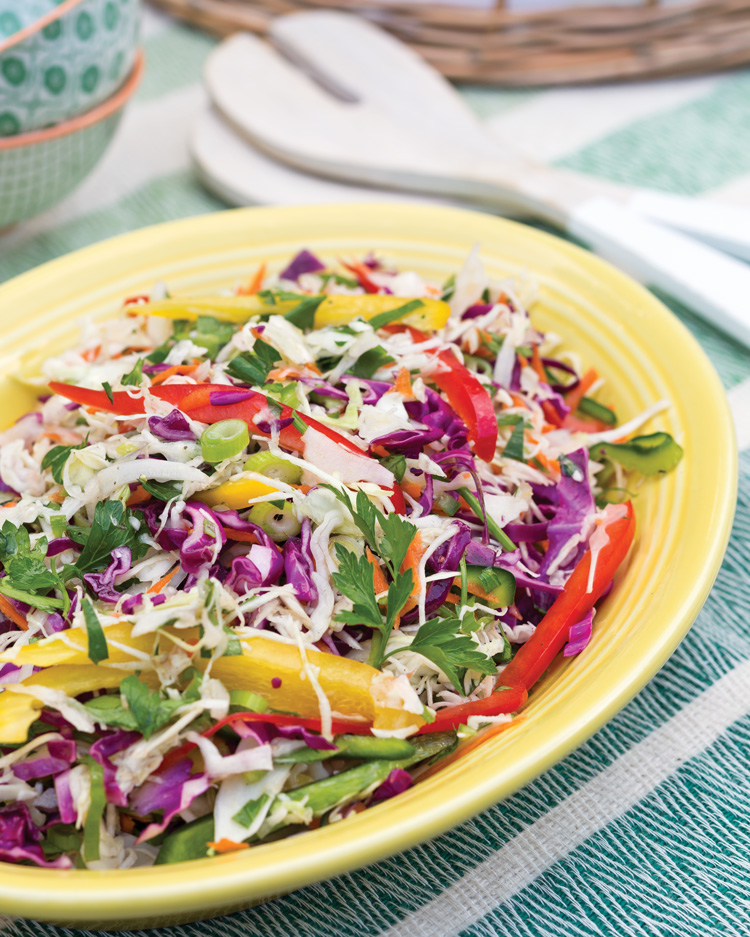 A picture of Tangy Rainbow Slaw for a Father’s Day cookout