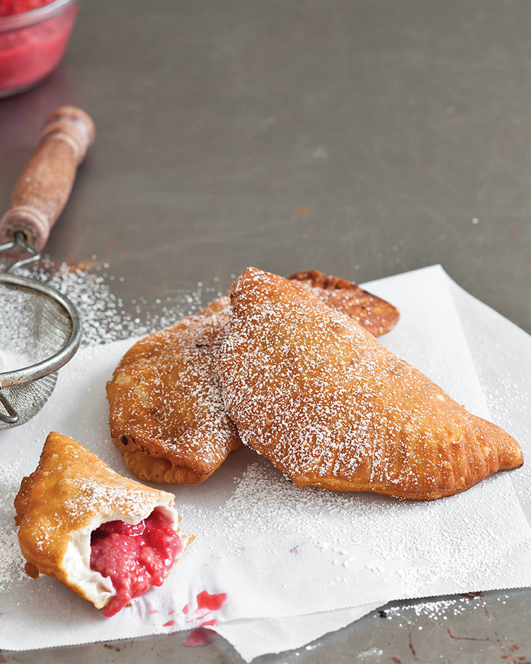 Raspberry Fried Pies with Chilled Vanilla Rum Sauce
