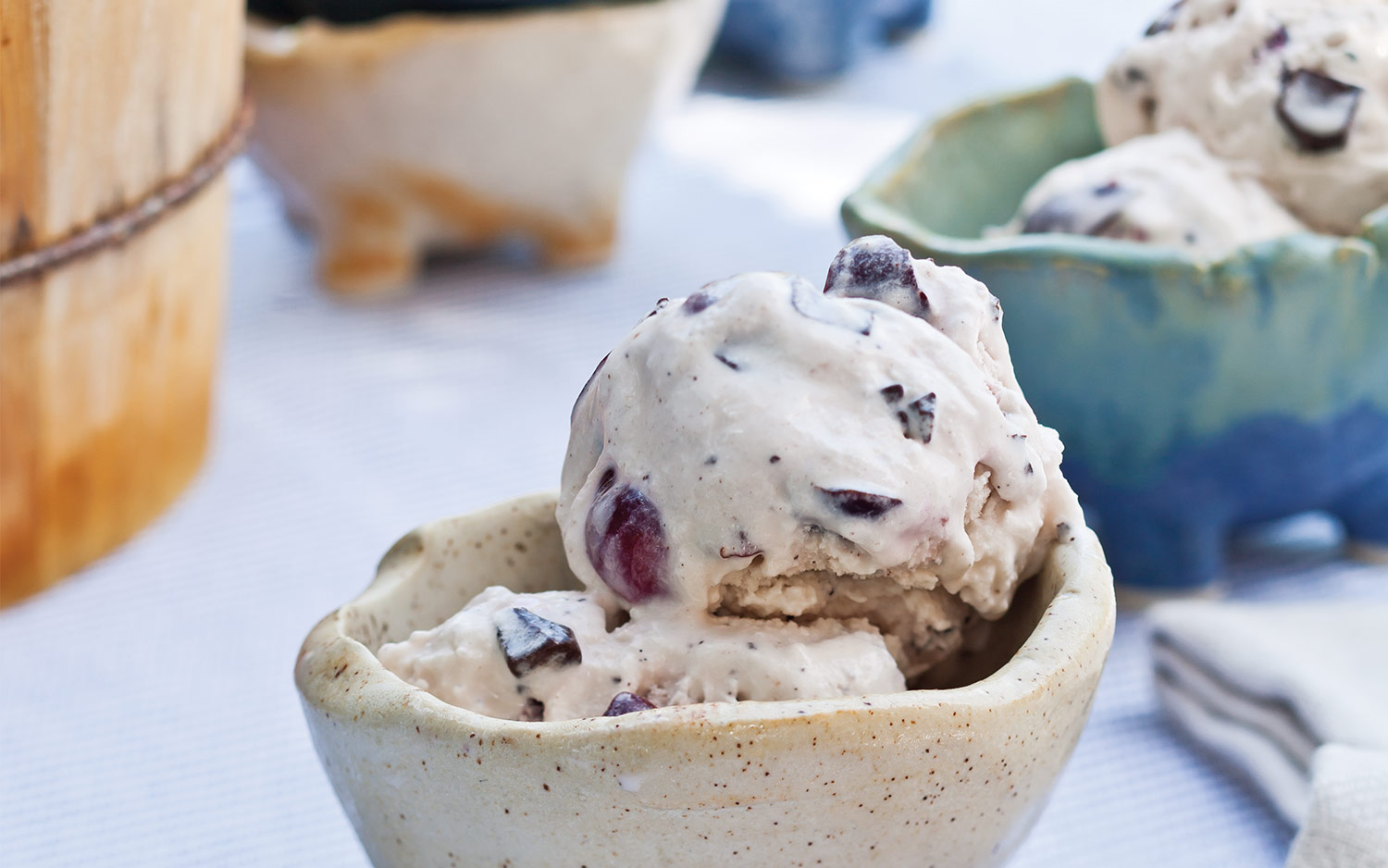 Vanilla Bean Ice Cream with Dark Chocolate and Cherries