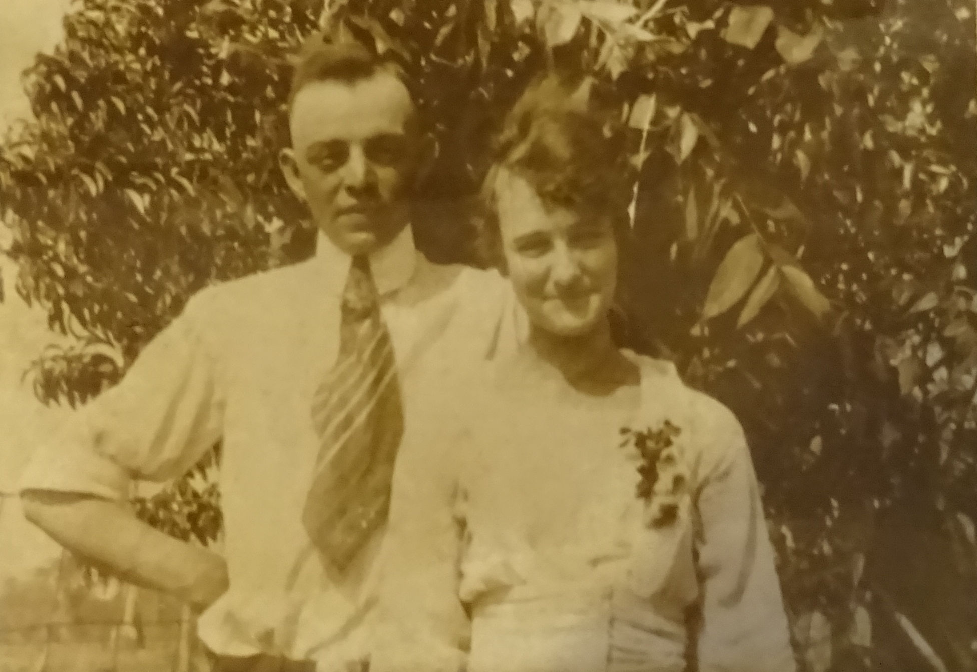 Lizzie and John Frans on their wedding day