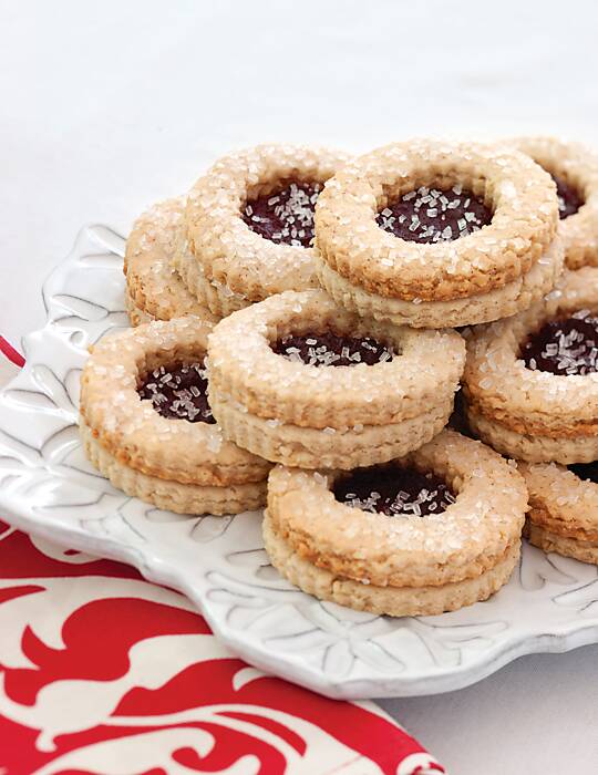 Cranberry Linzer Cookies