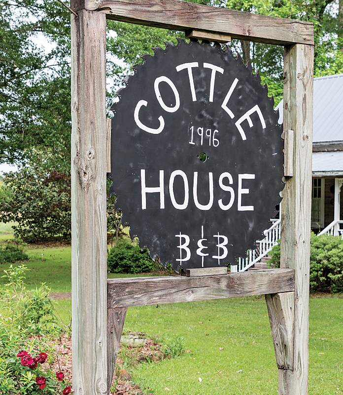 The Cottle House B&B sign, owned by home-cooking sensation Brenda Gantt