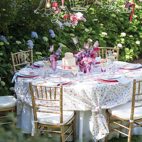 Outdoor floral garden luncheon featured in Southern Lady Entertaining 2023